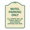 Signmission Motel Parking All Others Towed Heavy-Gauge Aluminum Architectural Sign, 24" x 18", TG-1824-23870 A-DES-TG-1824-23870 - alternate 1